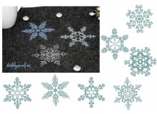 Stickserie - Schneeflocken Line Art